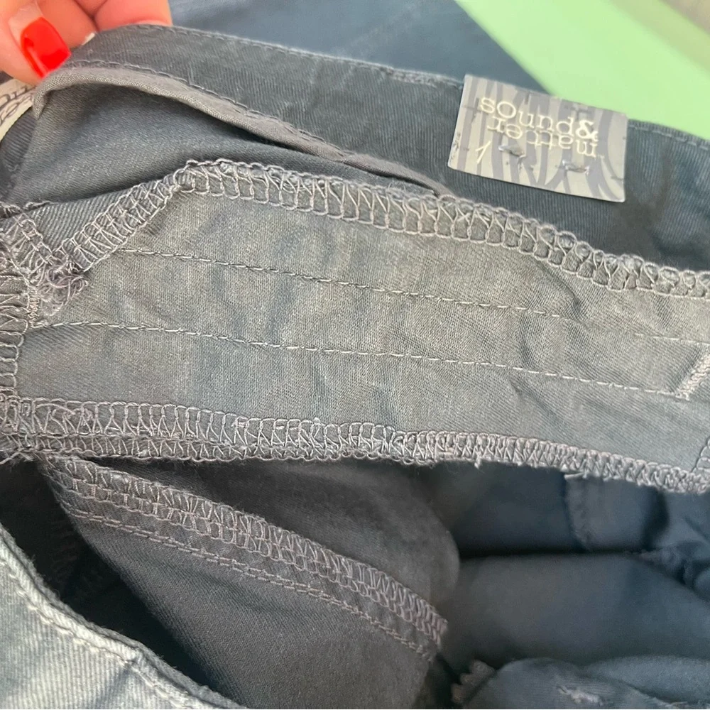 LOW RISE CARGO Sound & Matter Navy Blue Casual Pants NEW WITH TAGS SIZE 0 - Picture 4 of 14